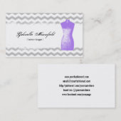 Mode Blogger Paars Contact Visitekaartje (Voorkant / Achterkant)