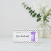 Mode Blogger Paars Contact Visitekaartje (Staand voorkant)