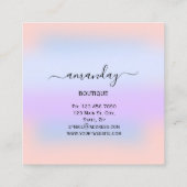 Mode Blogger Stijllijst Roos Influencer hangen Vierkante Visitekaartje (Achterkant)