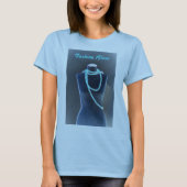 Mode Blues Blauwe Kralen op Mannequin Chic T-shirt (Voorkant)