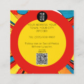 mode boetiek Retro Pop Art vrouw Wow Vierkante Visitekaartje (Achterkant)