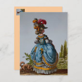 Mode Bord 18e eeuw ~ Briefkaart Uitnodigingen (Voorkant / Achterkant)