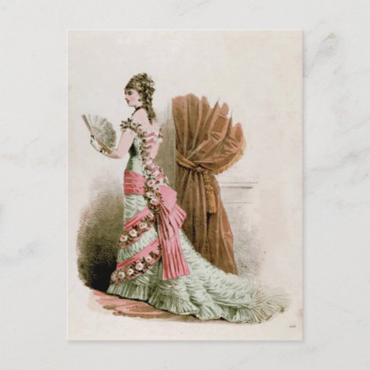 Mode Bord ~ Briefkaart Dress Franse Vintage (Voorkant)