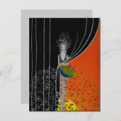 Mode Bord gordijn ~ Briefkaart / Uitnodiging (Voorkant / Achterkant)