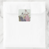 Mode bord, Le Follet Courrier Salons Vierkante Sticker (Tas)