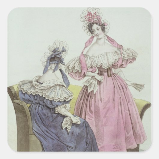 Mode bord, Le Follet Courrier Salons Vierkante Sticker (Voorkant)
