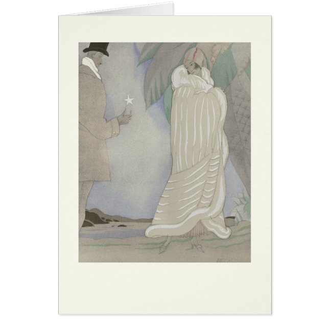 mode bord uit 1920, prachtige bontjas (Voorkant)