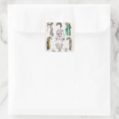 Mode bord vierkante sticker (Tas)