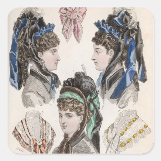 Mode bord vierkante sticker (Voorkant)