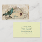 mode botanische vogel parijs frankrijk visitekaartje (Voorkant / Achterkant)