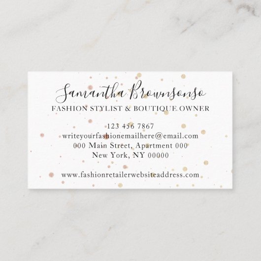 Mode Boutique Binnenlandse Zaken Visitekaartje (Achterkant)