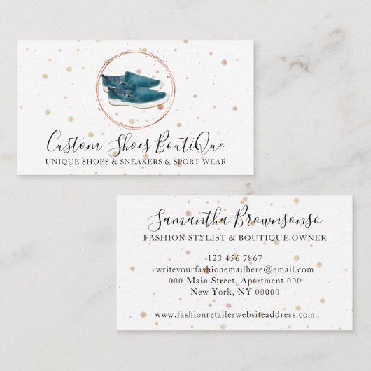 Mode Boutique Canvas Shoes Jean Sneaker Visitekaartje (Voorkant / Achterkant)