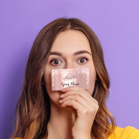 Mode Boutique Cloth Hanger Roos Pink Glitter Visitekaartje