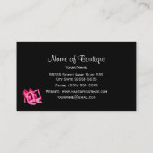 Mode Boutique Giraffe Print Girly Roze Pompen Visitekaartje (Achterkant)