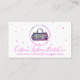 Mode Boutique polka stipt Roze Canvas tassen Visitekaartje