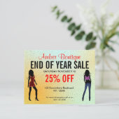 Mode Boutique Sale Promotie Aangepast Briefkaart (Staand voorkant)