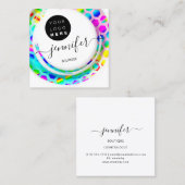 Mode Boutique Shop Logo Mermaid Pink Vierkante Visitekaartje (Voorkant / Achterkant)