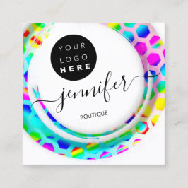 Mode Boutique Shop Logo Mermaid Pink Vierkante Visitekaartje