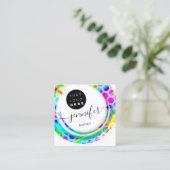 Mode Boutique Shop Logo Mermaid Pink Vierkante Visitekaartje (Staand voorkant)