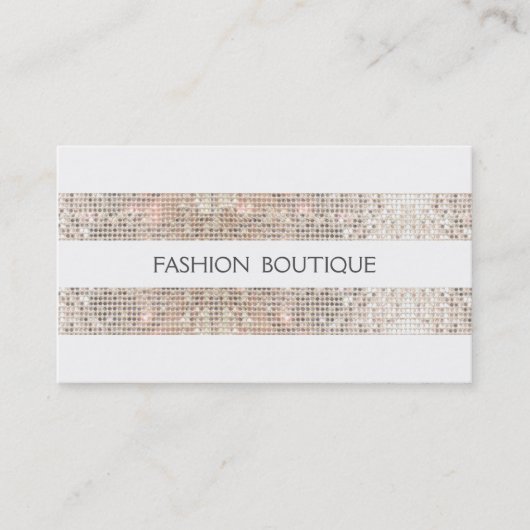 Mode Boutique Sparkly Silver Sequins zien er wit u Visitekaartje (Voorkant)