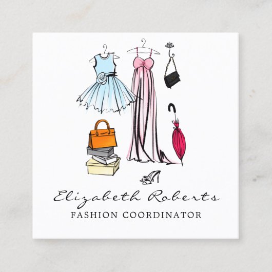 Mode Boutique Vierkante Visitekaartje (Voorkant)