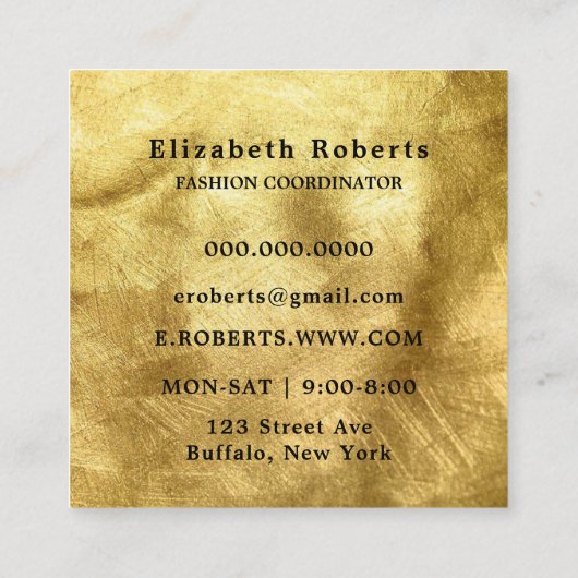 Mode Boutique Vierkante Visitekaartje (Achterkant)