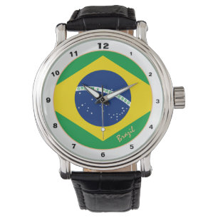 Mode Braziliaanse vlag en Braziliaanse trendy Horloge