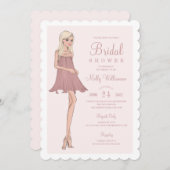 Mode Bridal Shower Invitation Kaart (Voorkant / Achterkant)
