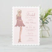 Mode Bridal Shower Invitation Kaart (Staand voorkant)