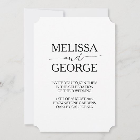 Mode Bride en Groom Kaart (Achterkant)