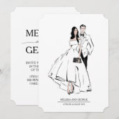 Mode Bride en Groom Kaart (Voorkant / Achterkant)