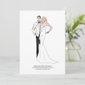 Mode Bride en Groom Kaart (Staand voorkant)