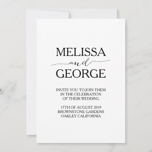 Mode Bride en Groom Kaart (Achterkant)