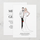 Mode Bride en Groom Kaart (Voorkant / Achterkant)