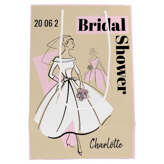 Mode Bride Natural Group Vrijgezellenfeest roze Medium Cadeauzakje (Achterkant)