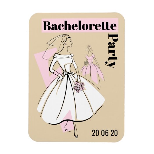 Mode Bride Neutraal Bachelorette Party Flexibel Magneet (Verticaal)