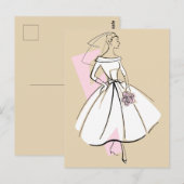 Mode Bride Neutraal beige briefkaart (Voorkant / Achterkant)