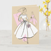 Mode Bride Neutraal Groep Tekstbeige Kaart (Gele Bloem)
