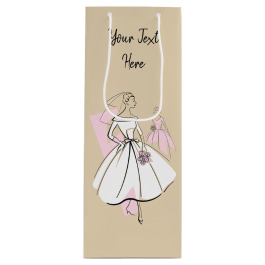 Mode Bride Neutraal Group Text wine Wijn Cadeautas (Voorkant)