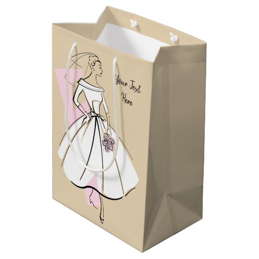 Mode Bride Neutraal Tekstcadezak medium Medium Cadeauzakje (Achterkant Gekanteld)