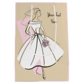 Mode Bride Neutraal Tekstcadezak medium roze Medium Cadeauzakje (Achterkant)