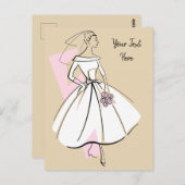 Mode Bride Neutraal Text beige briefkaart (Voorkant / Achterkant)
