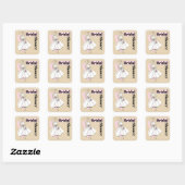 Mode Bride Neutraal vierkant Vrijgezellenfeest Vierkante Sticker (Vel)
