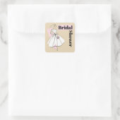 Mode Bride Neutraal vierkant Vrijgezellenfeest Vierkante Sticker (Tas)