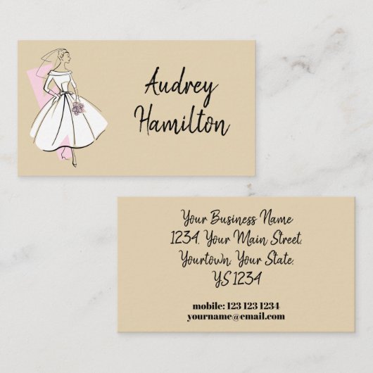 Mode Bride Neutraal visitekaartje (Voorkant / Achterkant)