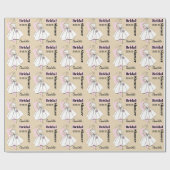 Mode Bride Neutraal Vrijgezellenfeest Datum Naam Cadeaupapier (Vlak)