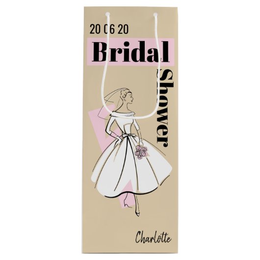 Mode Bride Neutraal Vrijgezellenfeest wijn Cadeautas (Voorkant)