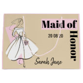 Mode Bride Neutral Maid of Honor Grote Roze Groot Cadeauzakje (Voorkant)