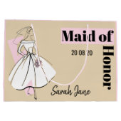 Mode Bride Neutral Maid of Honor Grote Roze Groot Cadeauzakje (Achterkant)