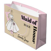 Mode Bride Neutral Maid of Honor Grote Roze Groot Cadeauzakje (Achterkant Gekanteld)
